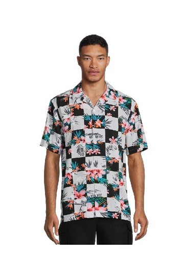 No Boundaries Men's Short Sleeve Button-Down Rayon Shirt Size XL (46-48) New - Picture 3 of 6