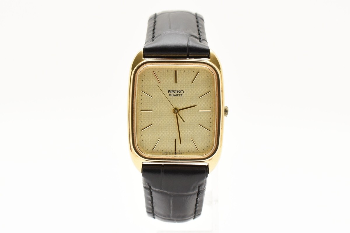 【美品・稼働品】 SEIKO 9021-517B ゴールド メンズ スクエア Vintage 1988 [NEAR MINT] SEIKO 9021-517P Gold Square 26mm Qz
