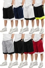 Lime Tree Men’s Two-Tone Mesh Basketball Shorts – Athletic Loose Fit