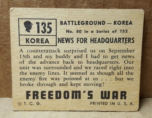 Vintage 1950 Topps Freedom's War #135 Trading Card - Picture 5 of 7