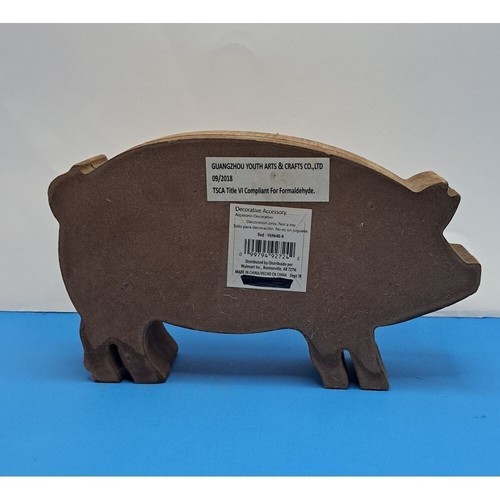 Letrero de arte rústico de madera para decoración de pared de cerdo granja silueta roja cocina de campo - Imagen 2 de 6