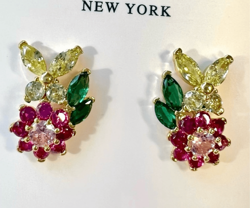 Kate Spade NEU Ohrringe Bloom Flower rosa und gelb