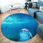 3D White Whale Parlor N332 Animal Non Slip Rug Mat Round Elegant Carpet Amy