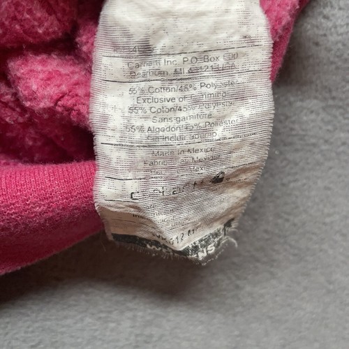 Woman's Girls Carrhartt Full Zip Hoodie Sweatshirt Pink Y2K Large 12/14 - Picture 4 of 9