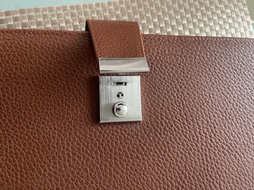 PA Ledermappe Mappe Leder Dokumentenmappe Rindbuchmapppe hellbraun DIN A4 Office - Bild 3 von 13