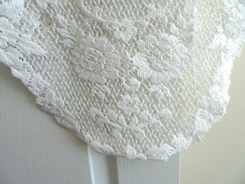 Corredor de mesa vintage de encaje blanco-un agujero-14" x 50"-floral - Imagen 2 de 5