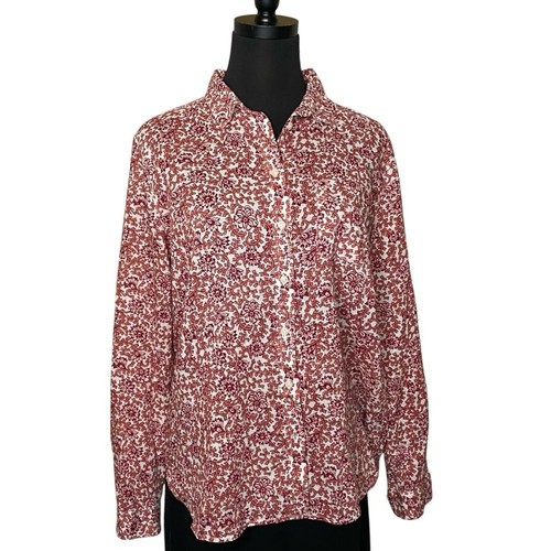 LOFT knackiges Baumwoll Button Down Hemd in weiß mit Sienna Muster, Größe M - Bild 7 von 11
