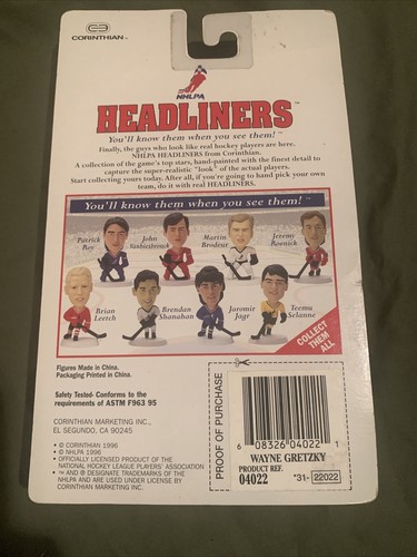 Vintage 1996 Corinthian Headliners NHL New York Rangers Wayne Gretzky Figur - Bild 2 von 6