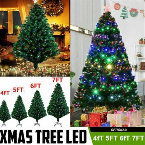 4/5/6/7FT Christmas Tree with LED Lights Artificial Xmas Outdoor Home Pre Lit - Picture 25 of 46