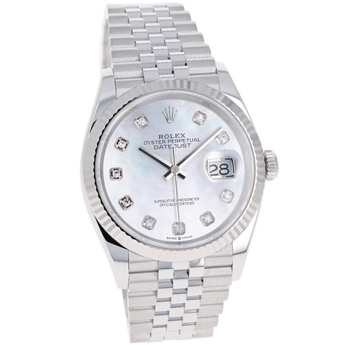 Rolex Datejust 36 mm 126234 Mother Pearl UNWORN 2025 AUGUST White MOP Jubilee - Picture 4 of 15