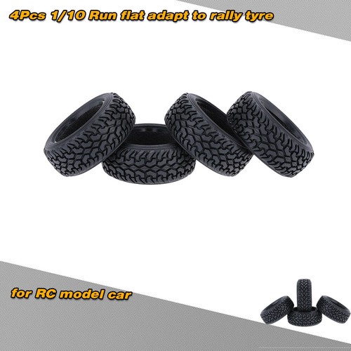 4Pcs 1:10 Grain Run Flat Car Tyre for Traxxas HSP Tamiya HPI Kyosho RC Car - Picture 1 of 11