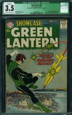 Showcase #22 CGC 3.5Q DC 1959 1st Green Lantern Silver Age HAL JORDAN JSA Q7 cm