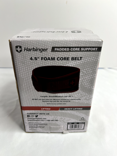 Harbinger 4.5" Unisex Foam Core Weight Lifting Belt Merlot Size Small - Picture 3 of 4