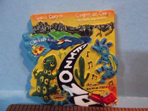 Collectible Kitchen Magnet Resin 3"in ARIZONA Grand Canyon, Gecko, National Park - Picture 2 of 5