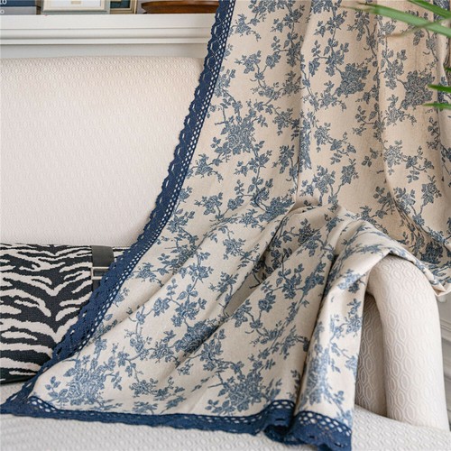 Boho Print Curtain for Living Room Vintage Lace Kitchen Window Drapes Treatment - Picture 20 of 30
