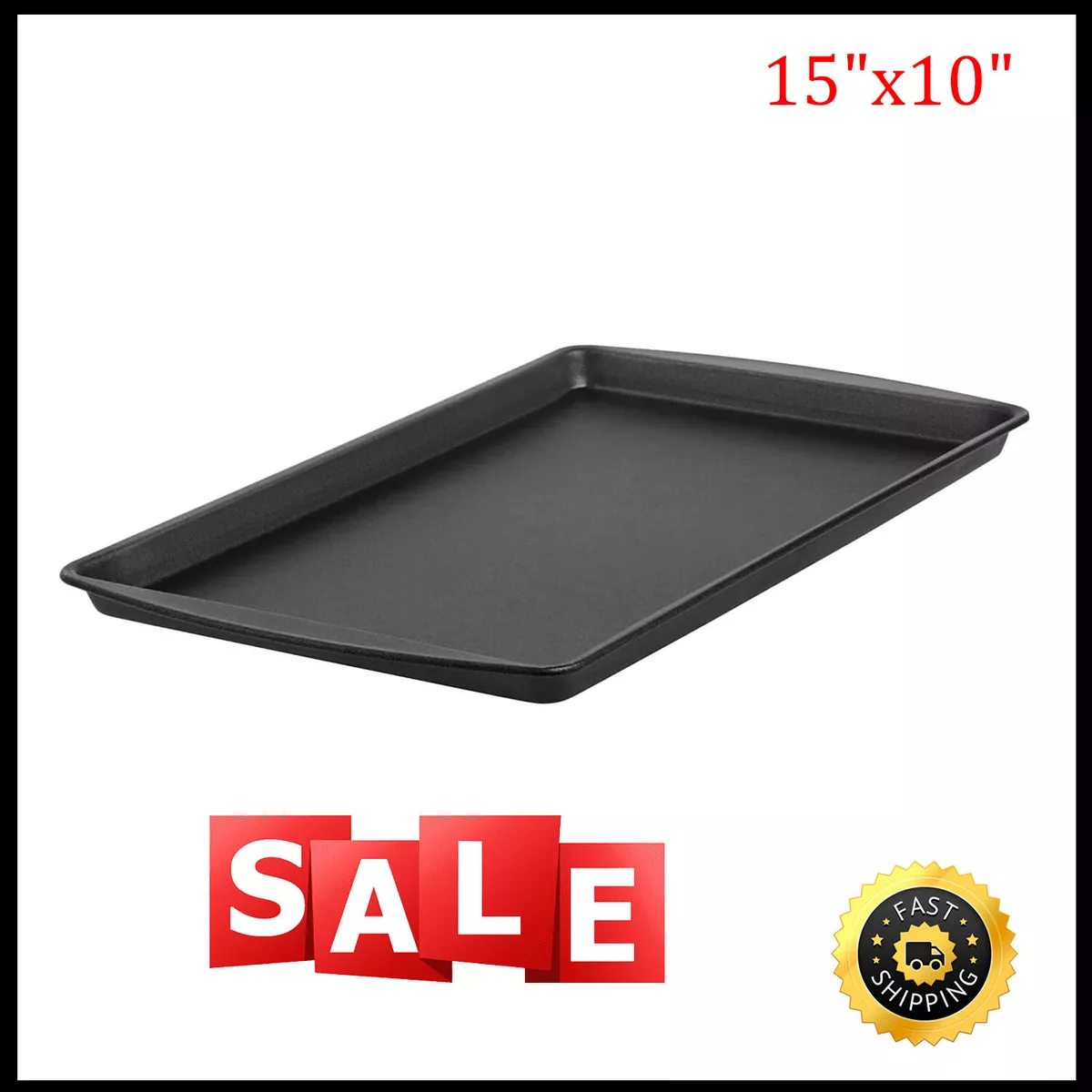 Nonstick Baking Pans Tray Cookie Sheet Steel Rectangle Oven Bakeware 15x 10