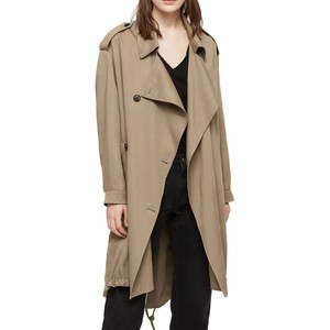 allsaints lia trench mac coat sz sage medium