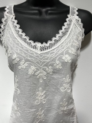 Crochet boho cotton camisole top for women beautiful pattern tank lace scoop - Picture 2 of 20