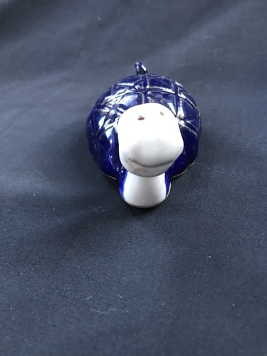 Handmade Ceramic Figurine Turtle Serpent Shell Marked Signed Blue Sea Creature - Picture 3 of 8