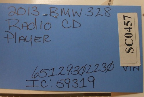 2013 BMW 328I RADIO CD PLAYER NAVIGATION 65129302230 IC 59319 SC0457 - Picture 4 of 4