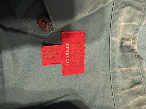 Alfani Men’s large Blue Long Sleeve Button Down Shirt. - Picture 5 of 5