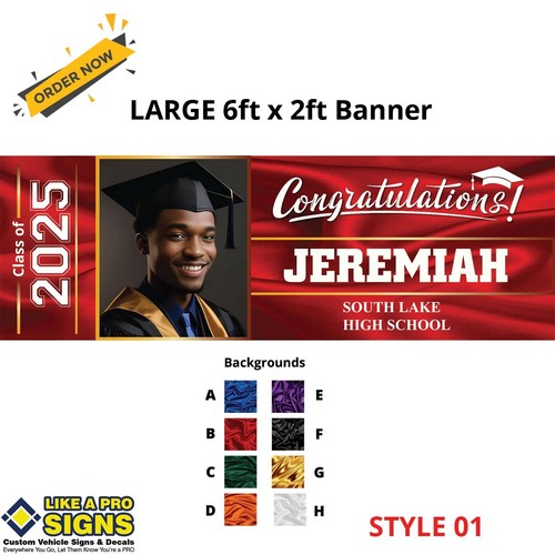 Huge Custom Graduation Banner 6ft x 2ft - Picture 8 of 19