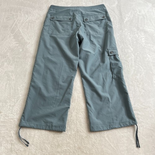 Patagonia Cargo Capri Pants Women 4 Gray Blue Straight Leg Tie Lightweight - Picture 12 of 16
