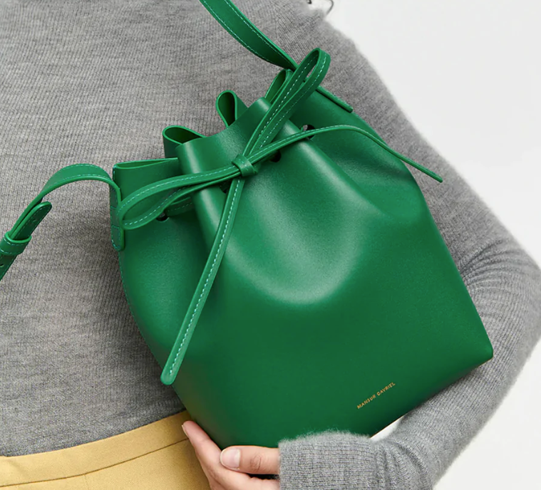 Mansur Gavriel Mini Bucket Bag in Leaf MSRP$595 Lovely Color made