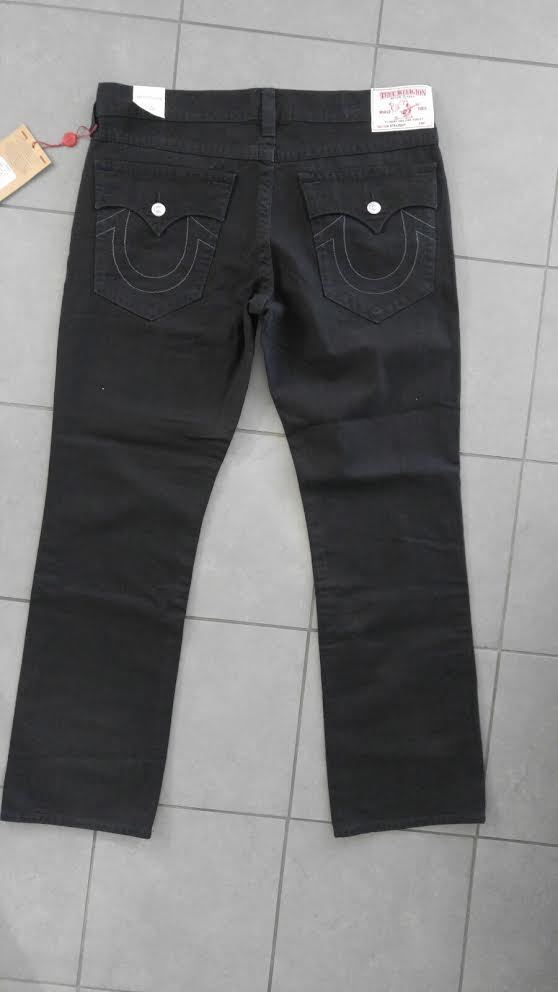True Religion Straight with flaps all black jeans sz.38 $185 True Religion Straight with flaps all black jeans sz.38 $185