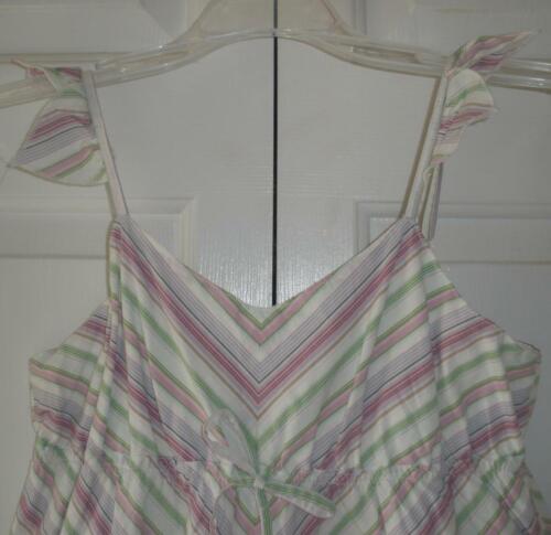 NWT Old Navy Girls White Purple Green Stripe Easter Summer Church Party Dress 14 - Picture 3 of 8