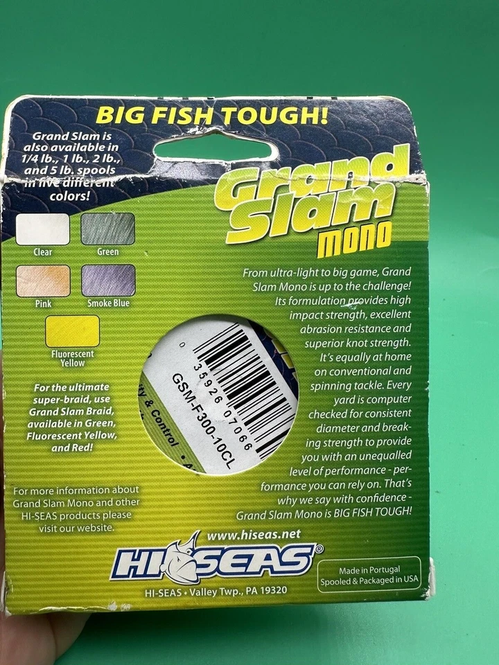 Nueva línea de pesca transparente Hi-Seas Grand Slam mono 10 lb 300 yardas Foto 3 de 4