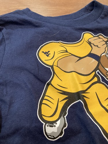 BOYS/GIRLS KIDS BABY WEST VIRGINIA MOUNTAINEER NCAA SHORT SLEEVE T SHIRT 2T NWT - Picture 3 of 4