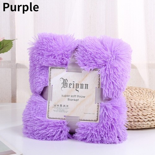 Plain Plush Blanket Sofa Throw Rug Bed Cover Bedspread Warm Thermal - Bild 20 von 30