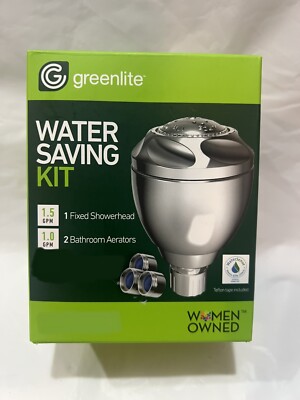 Greenlite Water Saving Kit Low Flow Shower Head & 2 Bathroom