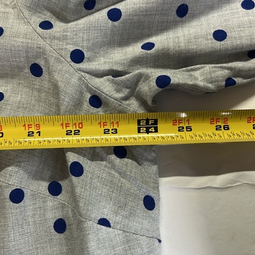 Talbots polka dot 2X plus size gray blue button up cotton casual business work - Picture 8 of 9
