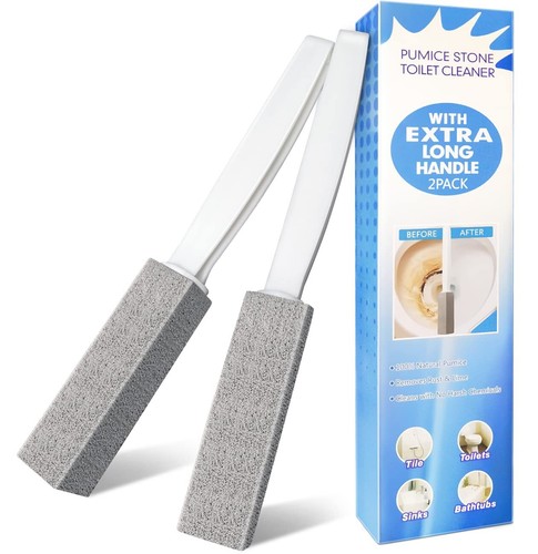 Pumice Stone Toilet Bowl Cleaning Scouring Stick Wi Extra Large Handlecleans Awa - Picture 8 of 8