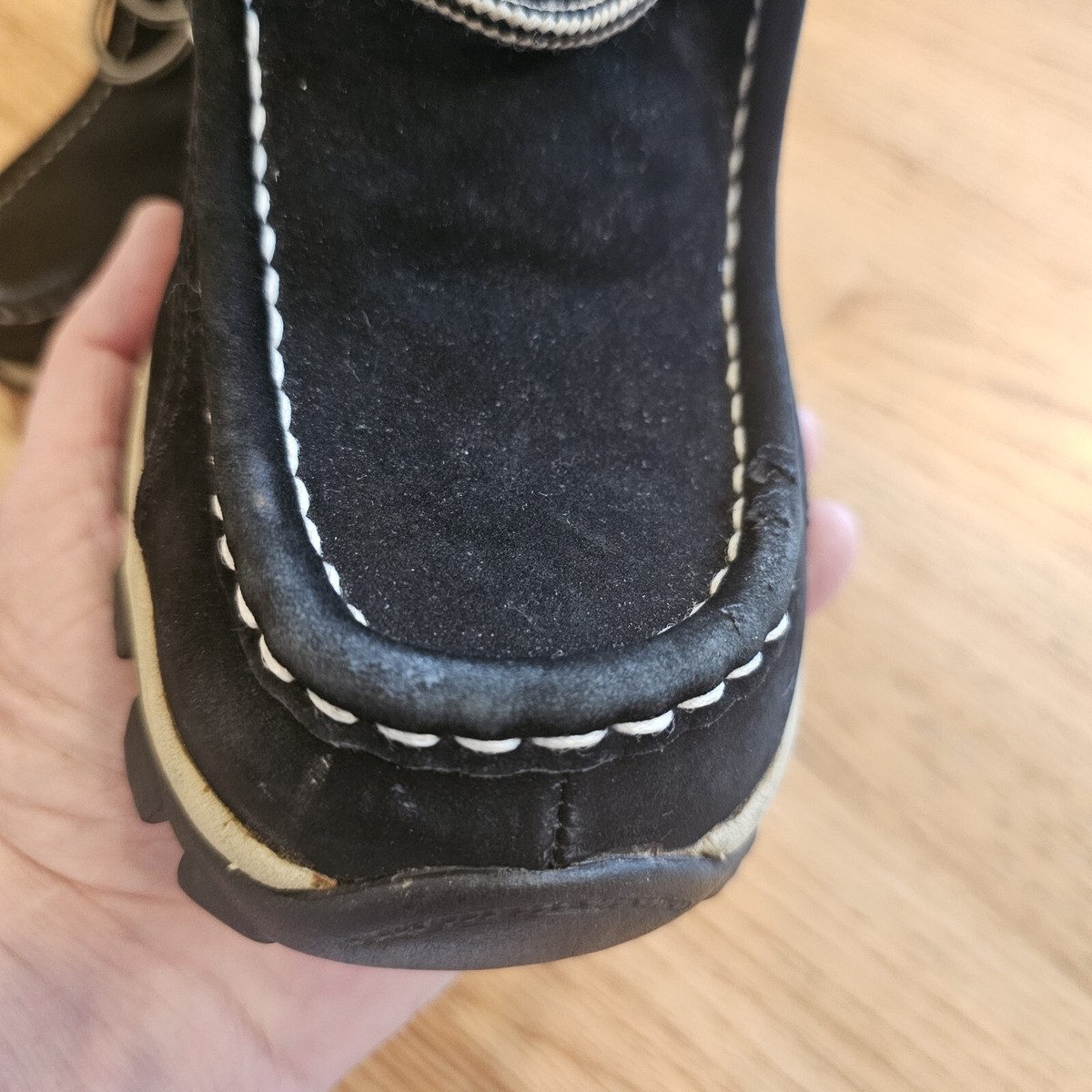 Buffalino Men’s Black Leather B Boots Size 8  (Euro 41) Vintage Buffalino B Boots Mens 8.5 Black Shoes Genuine  main image 4
