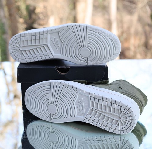 Air Jordan 1 Retro High Double Strap Olive Canvas Mens Size 11 Custom AQ7924-305 - Picture 16 of 18