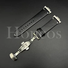 Genuine Leather Vintage Oil Watch Strap Band Clasp Fits Tissot PRX Adapter Black