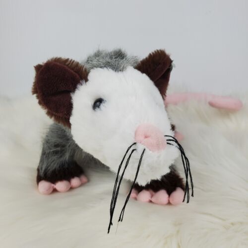 Fiesta Realistic Opossum Gray White Plush 10" - Picture 4 of 16