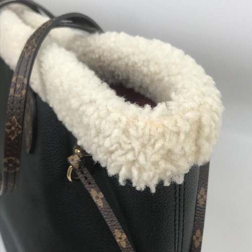 LOUIS VUITTON M56960 Shearing Neverfull MM Tote Bag Calf Leather Black - Picture 8 of 16