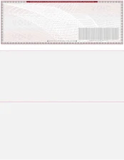 100 Blank Check paper "High Security" - Check on Top - Grey Red Art Deco