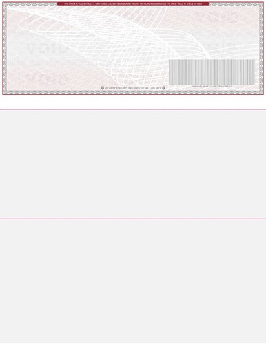50 Blank Check paper "High Security" - Check on Top - Grey Red Art Deco - Picture 1 of 6