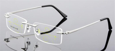 Business Men Rimless Multifocal Progressive Reading Glasses Up 0 25-300