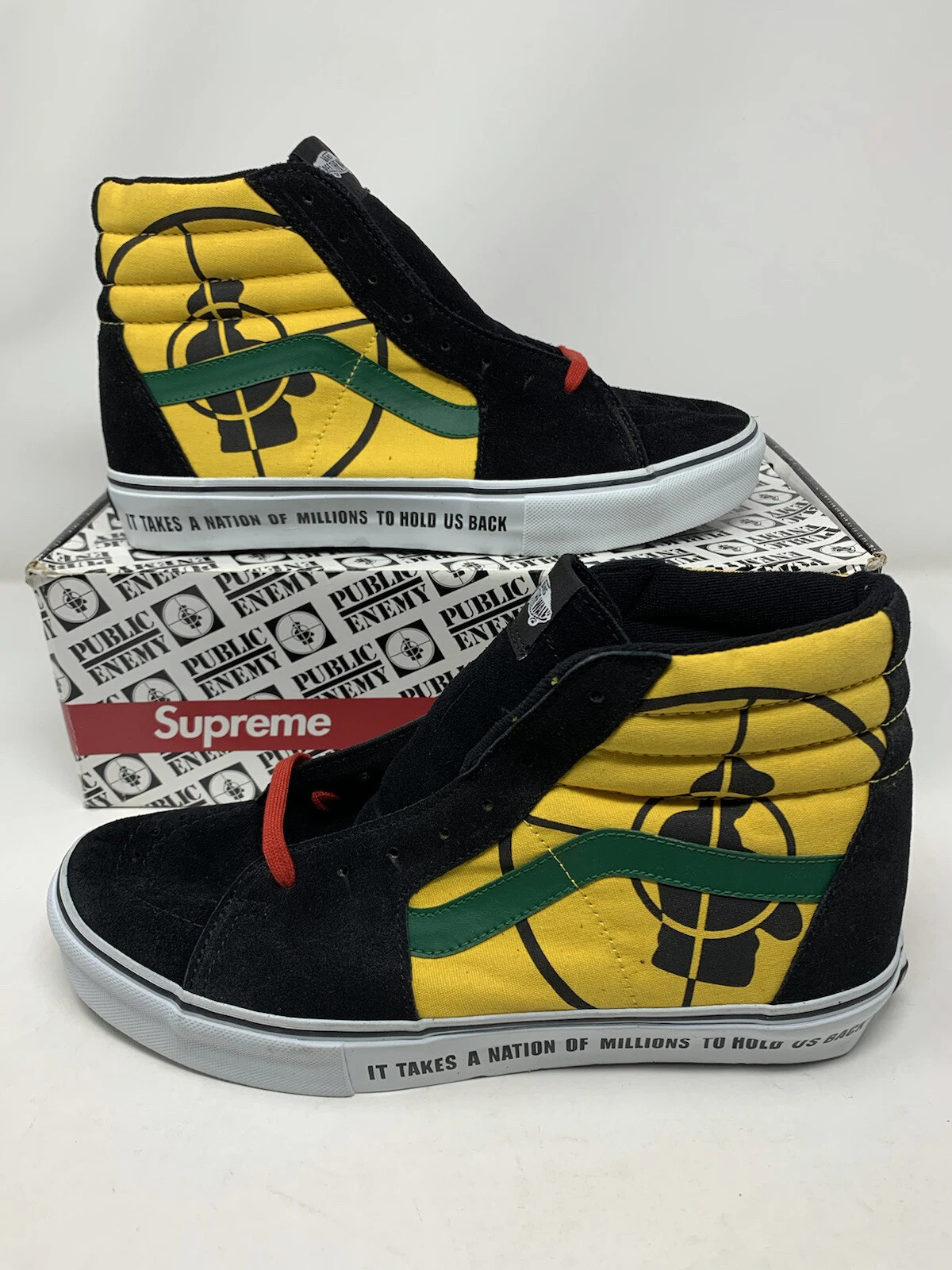 Vans Supreme x Sk8 Hi « Public Enemy » 5781576 noir/jaune taille 11