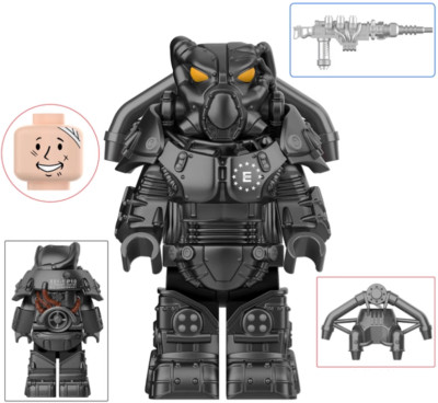 Fallout X-01 Power Armor Enclave Figur mit Plasma Rifle und Jetpack