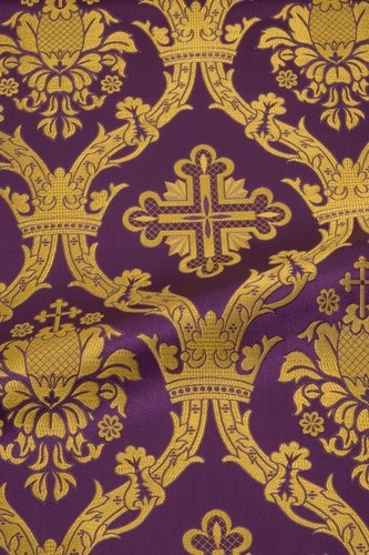Cross Pattern Greek Liturgical Brocade High Quality Fabric Vestment 150cm wide - Picture 7 of 10