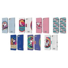 PEANUTS SNOOPY BOARDWALK AIRBRUSH LEATHER BOOK WALLET CASE FOR APPLE iPOD TOUCH