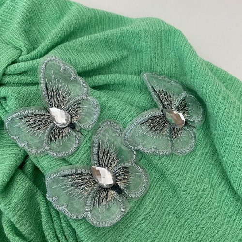 Lot of 2 EBS Turban Hats Bow Butterflies Green/White Chemo Hat Cancer Hijab - Picture 1 of 5