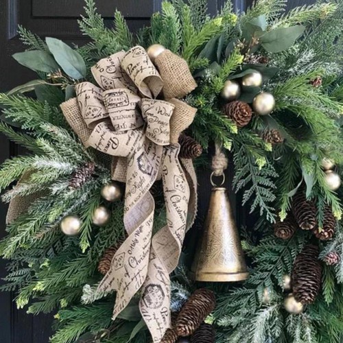 40cm Vintage Vine Wreath Collectible Gifts Rattan with Jingle Bell for Home Yard - Afbeelding 6 van 12